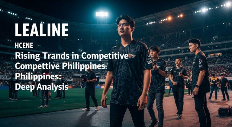 Editorial illustration of competitive Esports Philippines event in a stadium setting