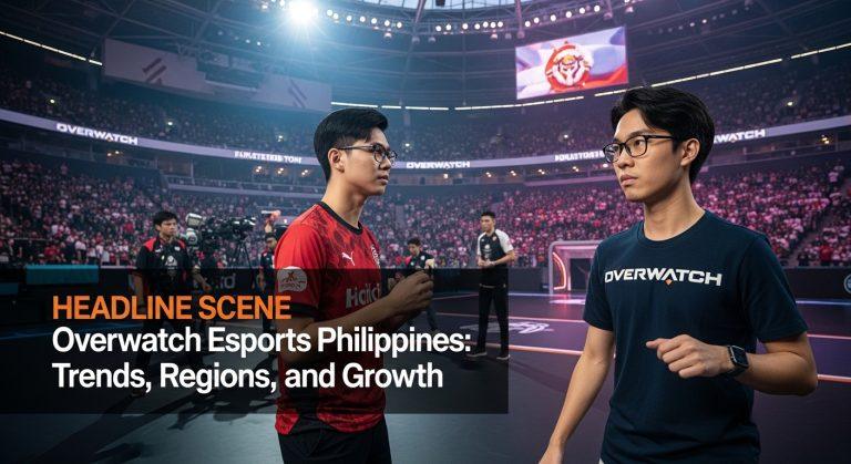 Overwatch Esports Philippines scene with players on stage and live audience