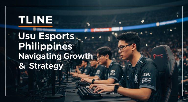Philippine esports event with diverse players and banners for USU Esports Philippines.