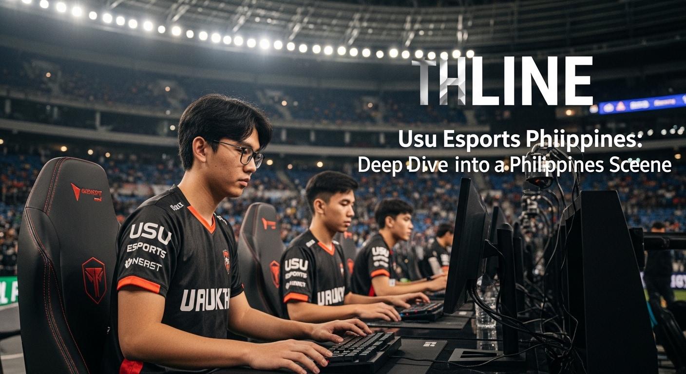 Diverse Philippine esports players in a campus LAN setup representing usu Esports Philippines.