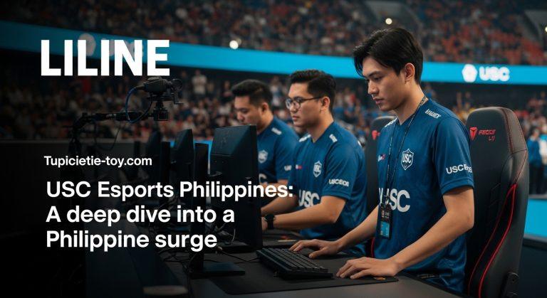 Esports players in a competitive Philippine match with USC Esports Philippines branding visible on screens and uniforms.