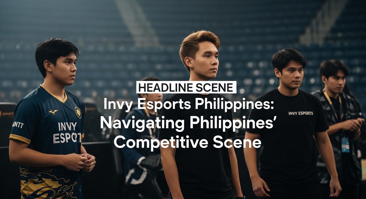 Filipino esports players training in a modern setup representing invy Esports Philippines.