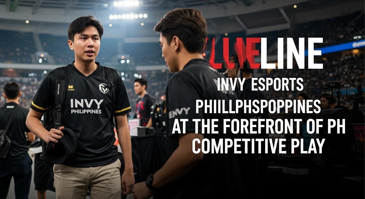 Filipino esports team invy Esports Philippines training in a high-tech studio with neon lighting
