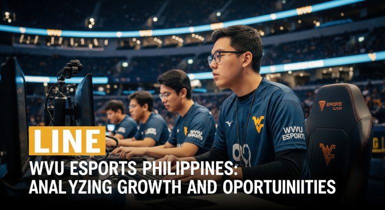 Filipino university esports team competing in a campus gaming lab with Philippine flag-inspired colors.