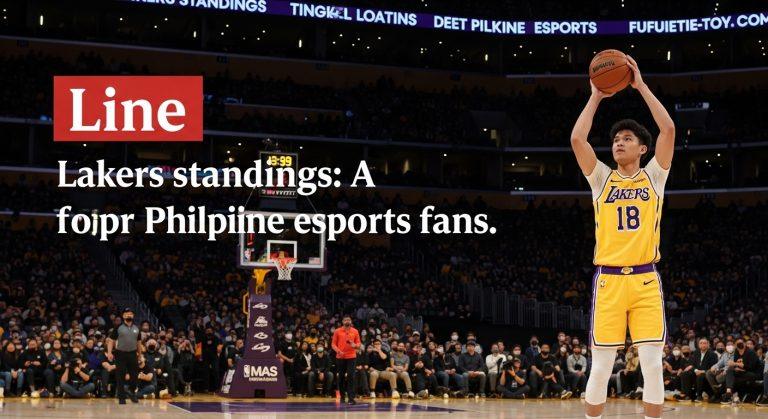 Philippines esports crowd viewing Lakers standings infographic on a large screen