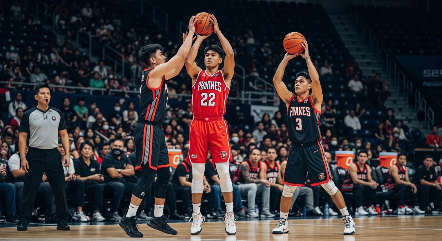 Esports analysts discuss the NBL in a Philippine audience setting with multiple screens in the background.
