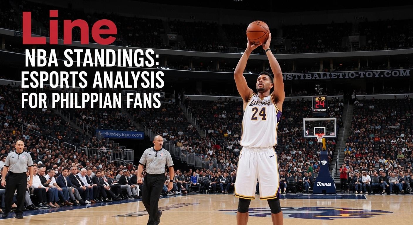 Esports graphic illustrating NBA standings with team logos and a Philippine map.