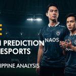 VALORANT match preview scene with NAOS Esports and Oasis Gaming banners and a Philippine audience